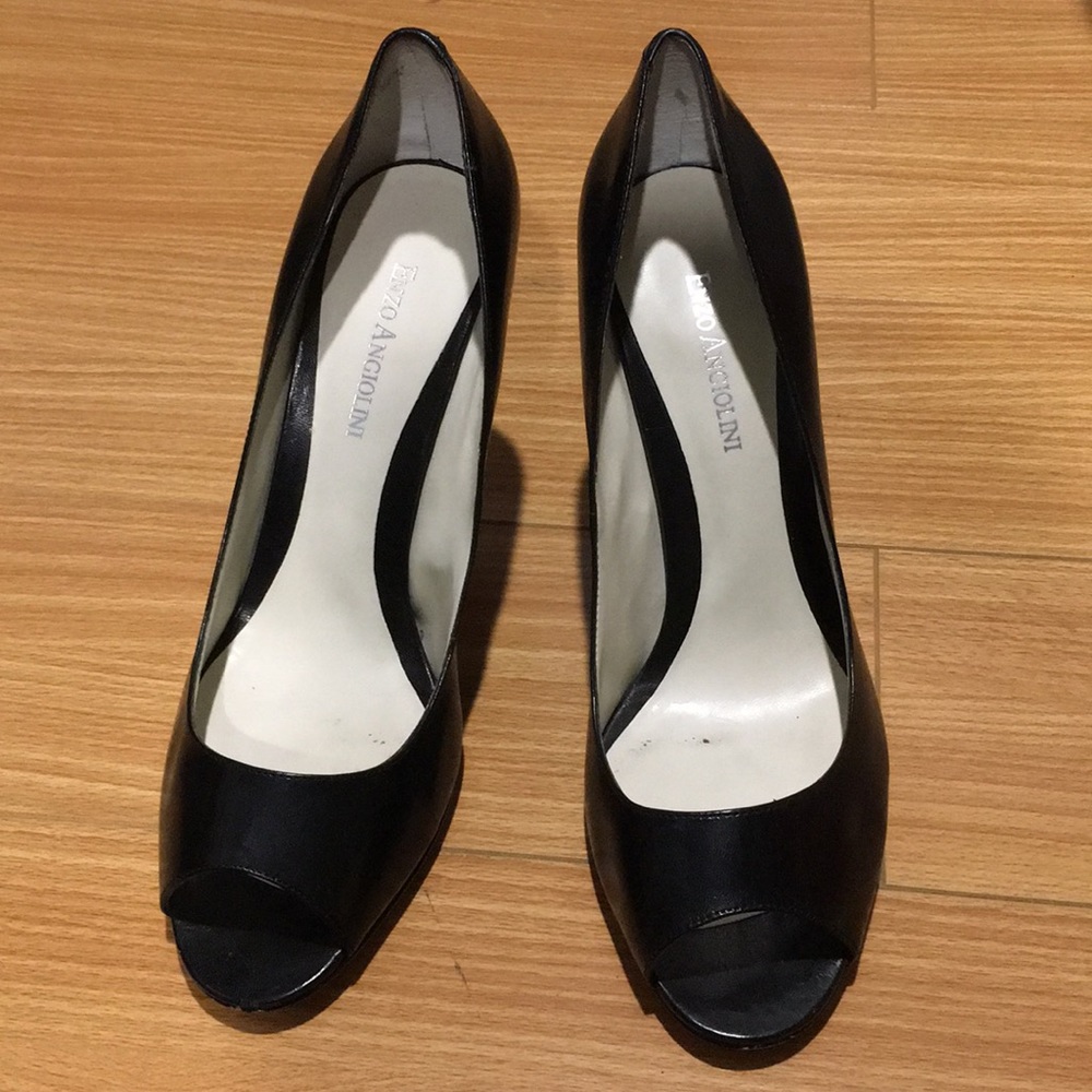 Black open toed heels